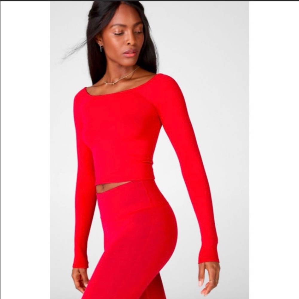 NWT Fabletics Emilia Red Althletic Top Size 1X